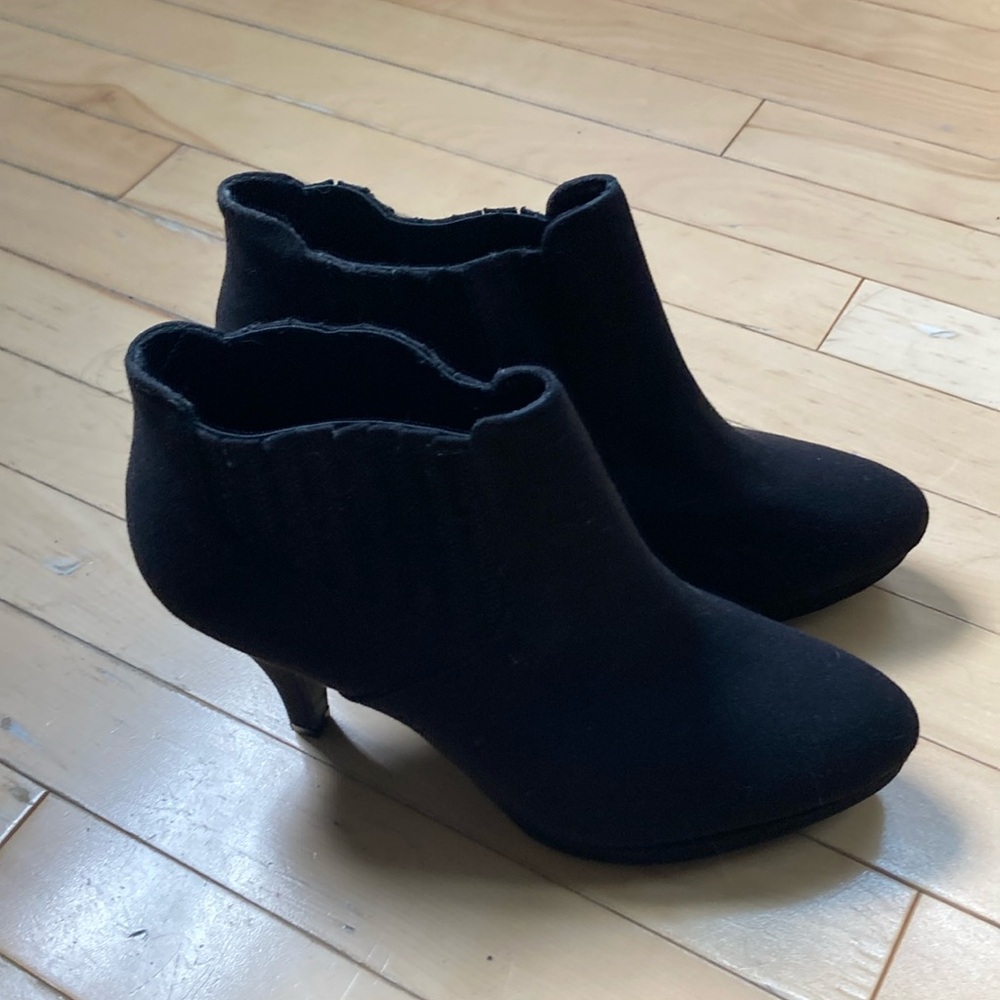 Black suede booties
